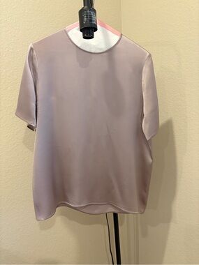 Eleventy Mauve Short Sleeve Satin Tee